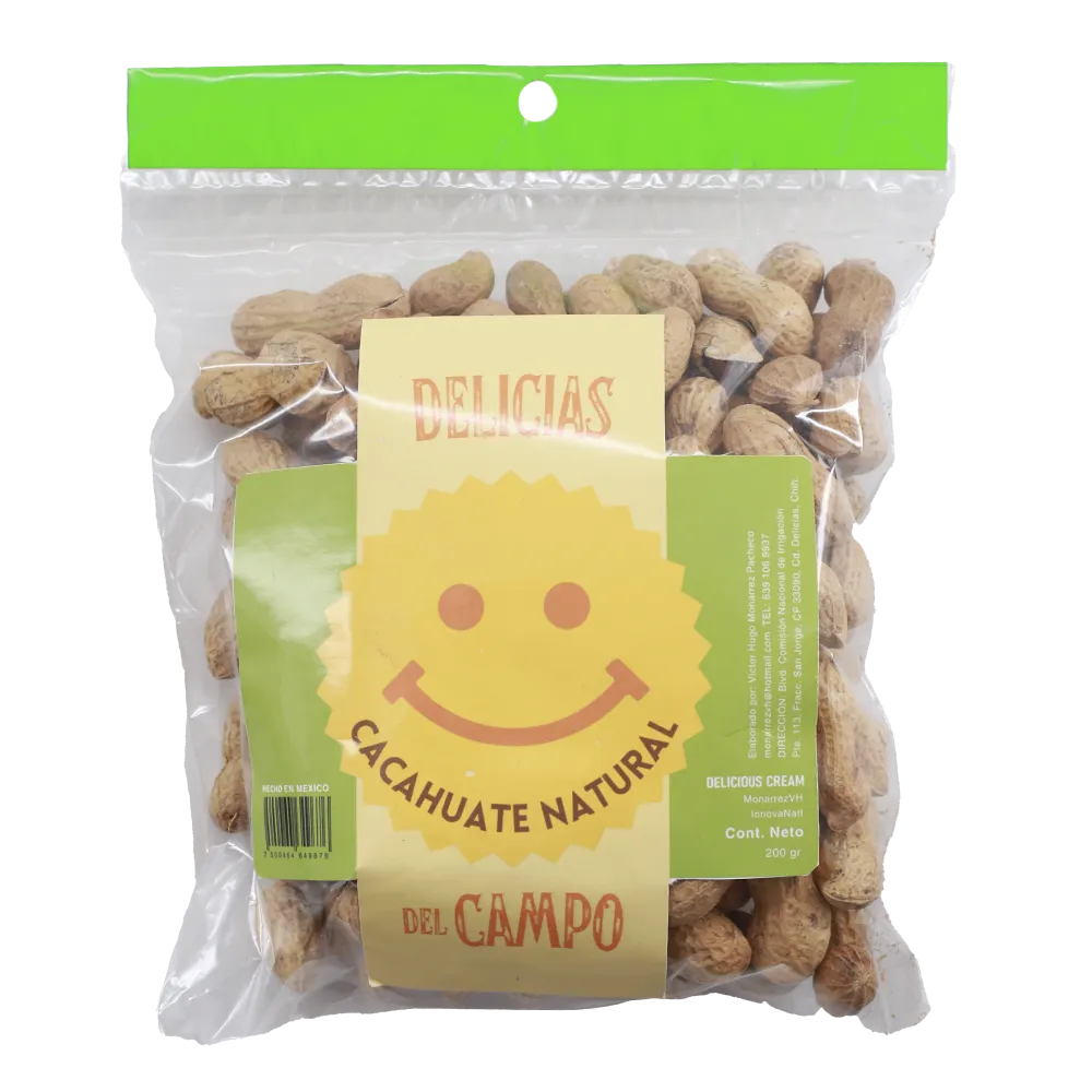 CACAHUATE EN CASCARA DELICIAS CAMPO 200 GRAMOS