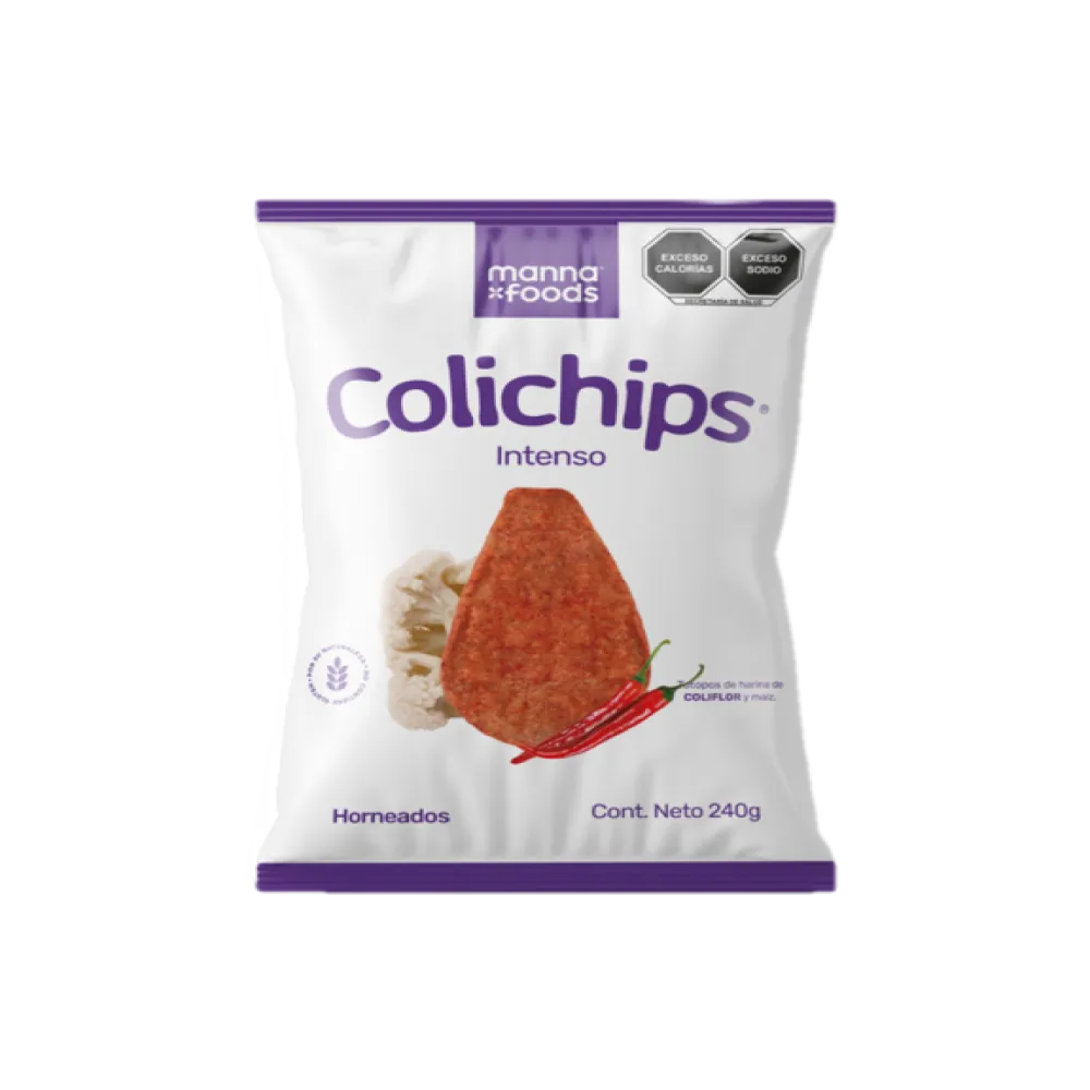 CHIPS DE COLIFLOR SABOR INTENSO MANNA FOODS 240 GRAMOS
