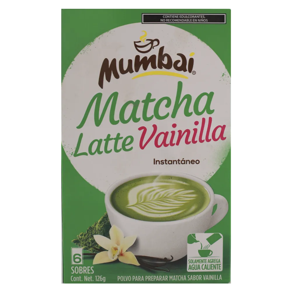 TE MATCHA LATTE SABOR VAINILLA MUMBAI 6 SOBRES