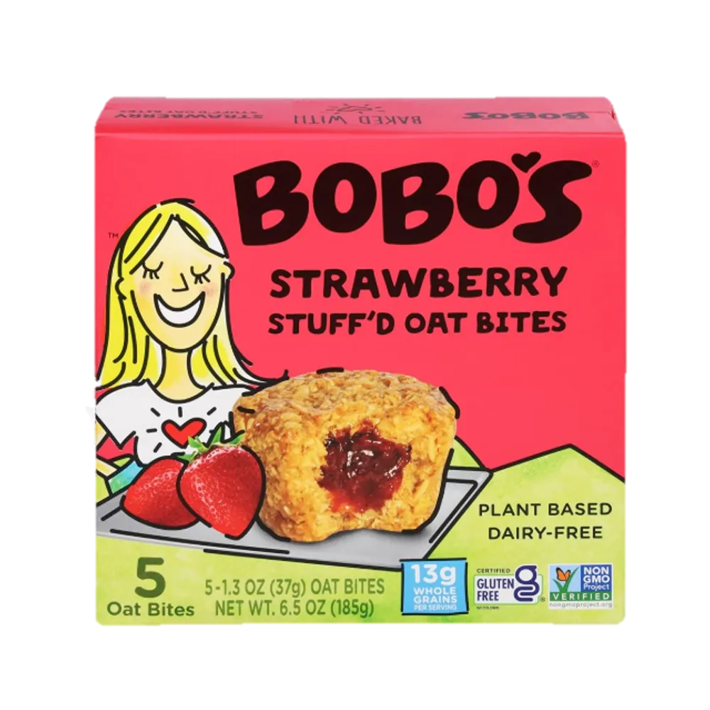 BITES DE AVENA RELLENOS CON FRESA BOBOS OAT BARS 6.5 ONZAS