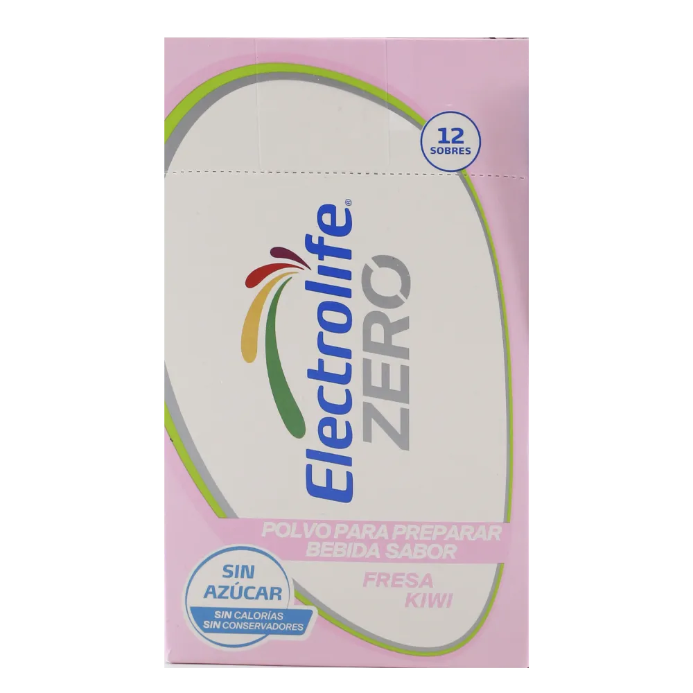 SUERO POLVO HIDRATANTE FRESA-KIWI ELECTROLIFE ZER 12 SOBRES