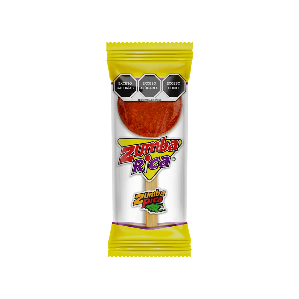 PALETA DE CARAMELO CON CHILE 12/12 ZUMBA PICA 22 GRAMOS