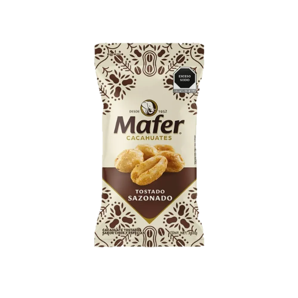 CACAHUATES SAZONADO TOSTADO MAFER 240 GRAMOS