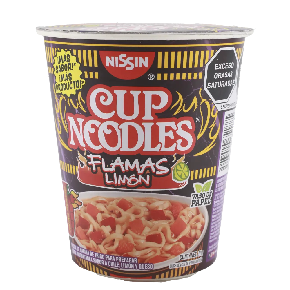 SOPA INSTANTANEA FLAMAS LIMON VASO NISSIN 70 GRAMOS