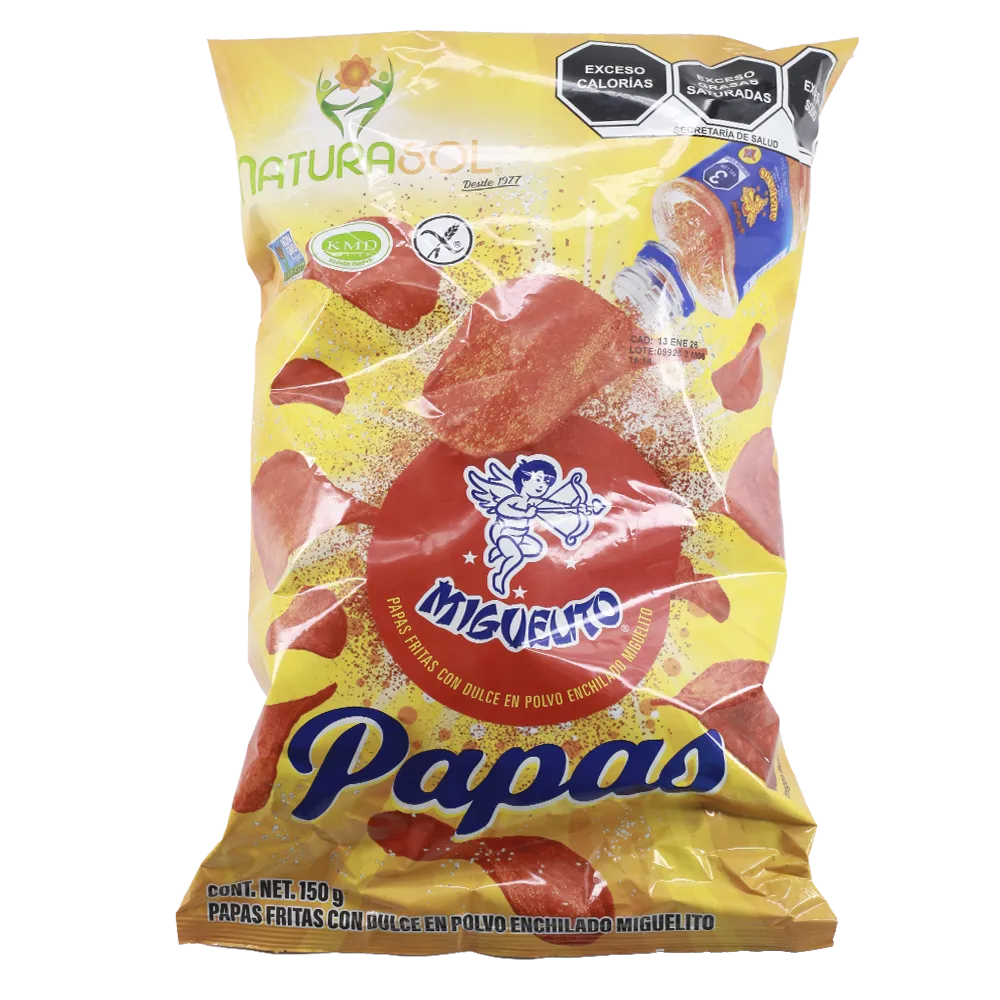 PAPAS MIGUELITO DULCE PICANTE NATURASOL 150 GRAMOS