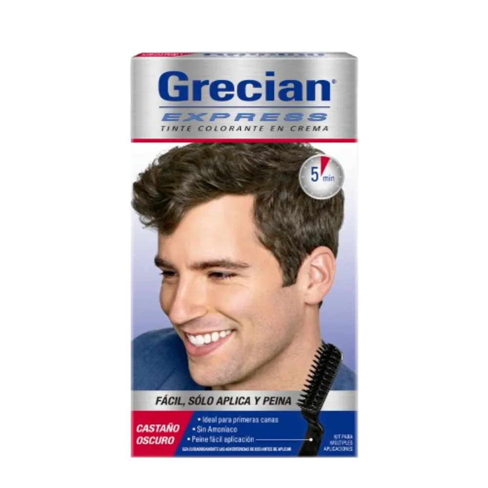 TINTE PARA CABELLO CASTAÑO OSCURO GRECIAN EXPRESS 80 GRAMOS