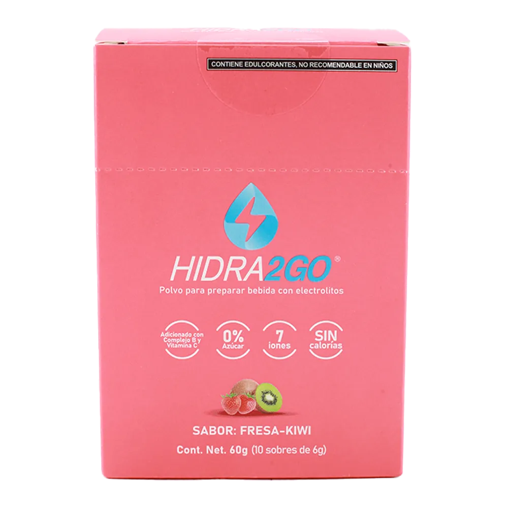 BEBIDA EN POLVO CON ELECTROLITOS FRESA-KIWI HIDRA2GO 60 GRAMOS