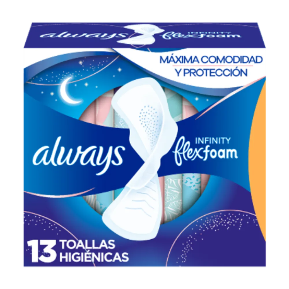 TOALLAS FEMENINAS C/A NOCHE SIZE 4 ALWAYS INFINITY 13 PIEZA