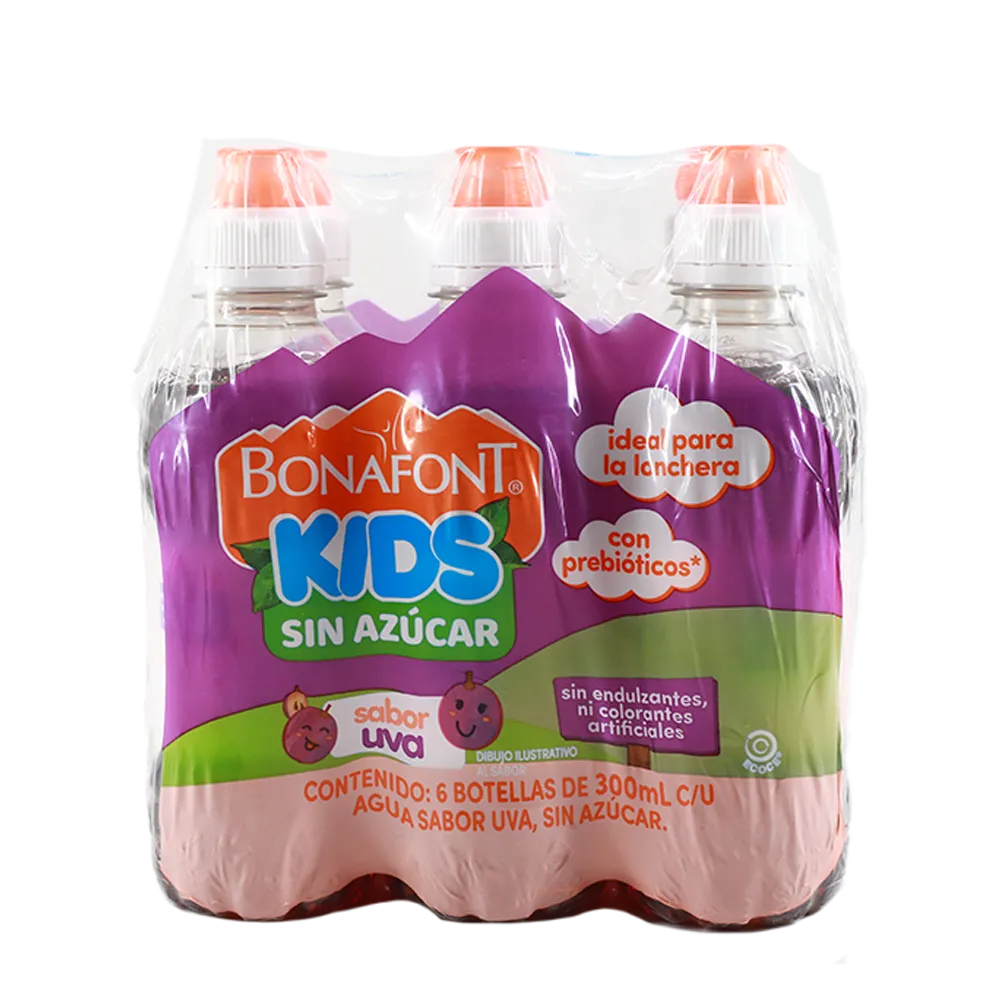 BEBIDA DE SABOR SIN AZUCAR UVA BONAFONT KIDS 300 MILILI