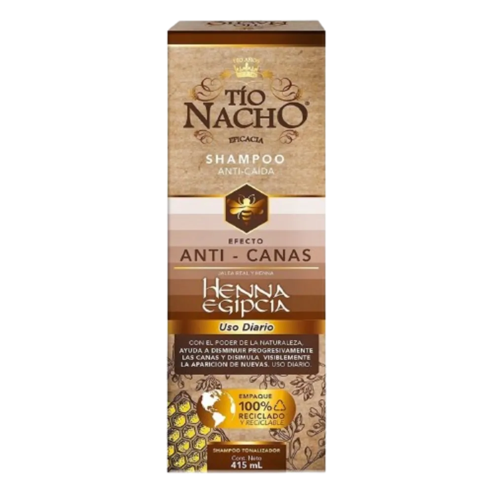 SHAMPOO HENNA ANTI-CANAS TIO NACHO 415 MILILI