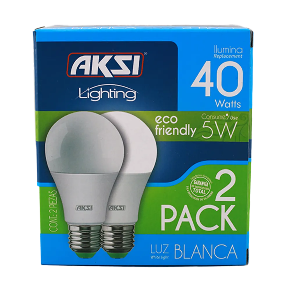 FOCO LED 5W TWO PACK ECO LUZ BLANCA AKSI 1 PIEZA