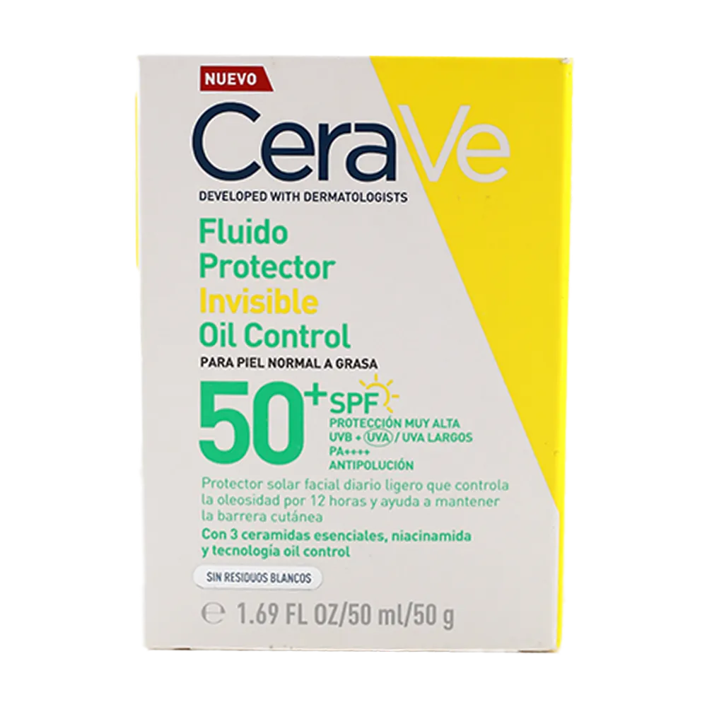 FLUIDO PROTECTOR INVISIBLE OIL CONTROL 50FPS CERAVE 50 MILIGRA