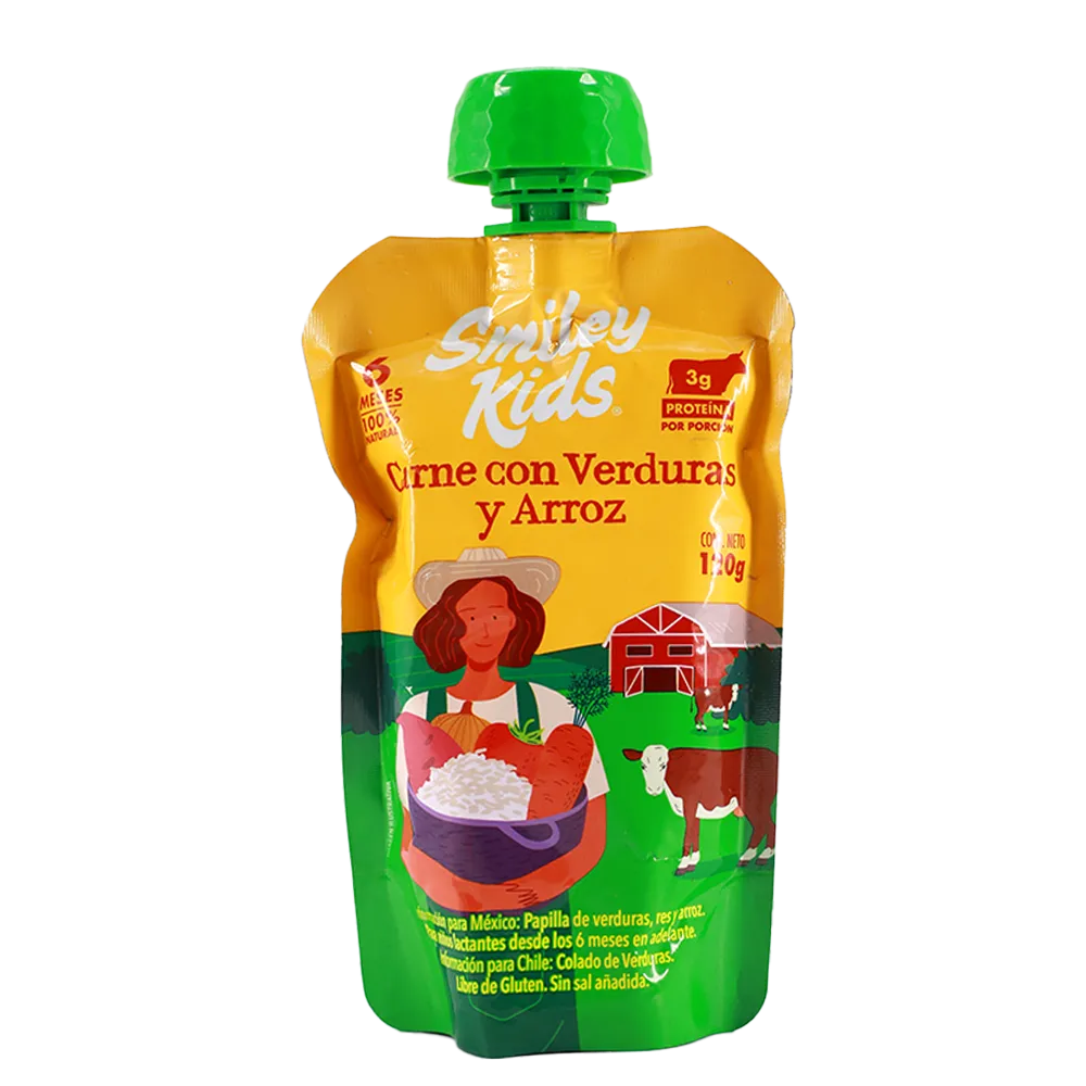 PAPILLA ORGANICA CARNE SMILEY KIDS 120 GRAMOS