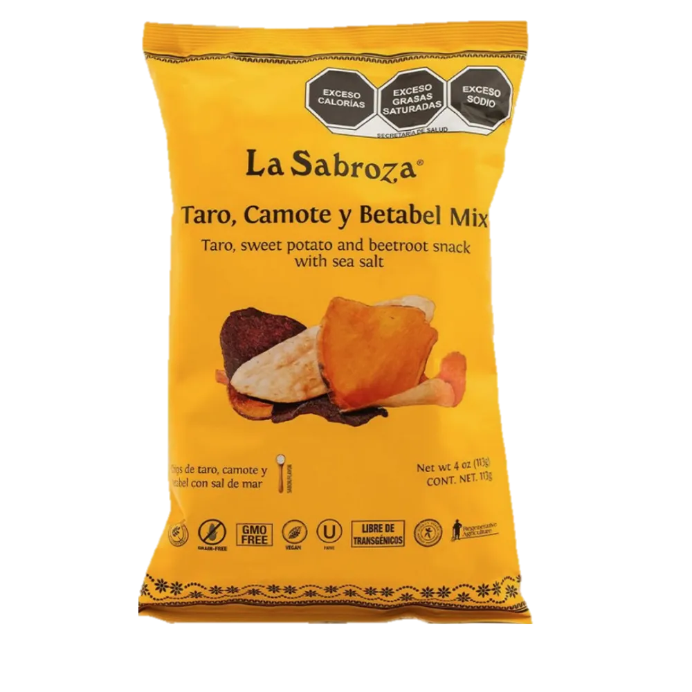 TARO CAMOTE Y BETABEL MIX SAL DE MAR LA SABROZA 113 GRAMOS