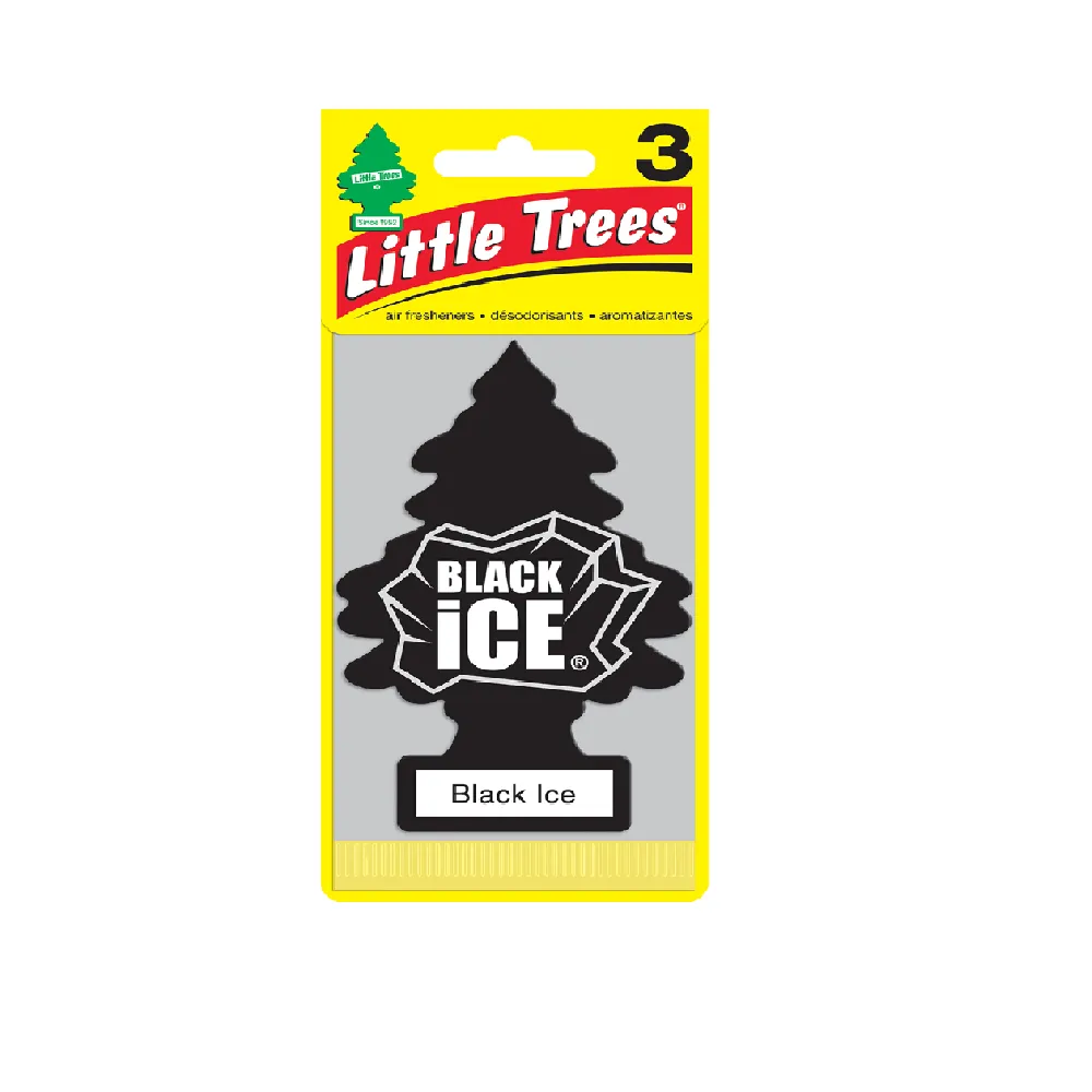 Aromatizante Para Auto Aroma Black Ice Little Trees 3 Pza