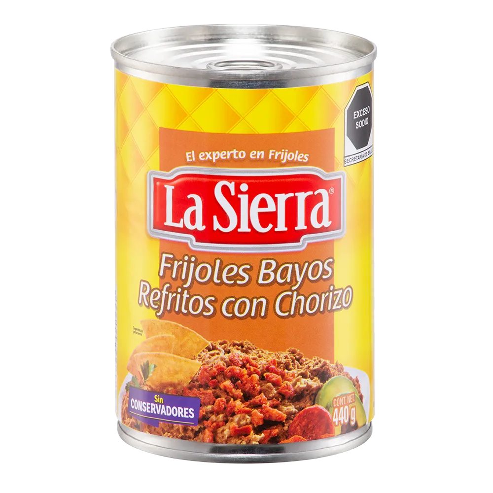 Frijoles Bayos Refritos Chorizo La Sierra 440 g