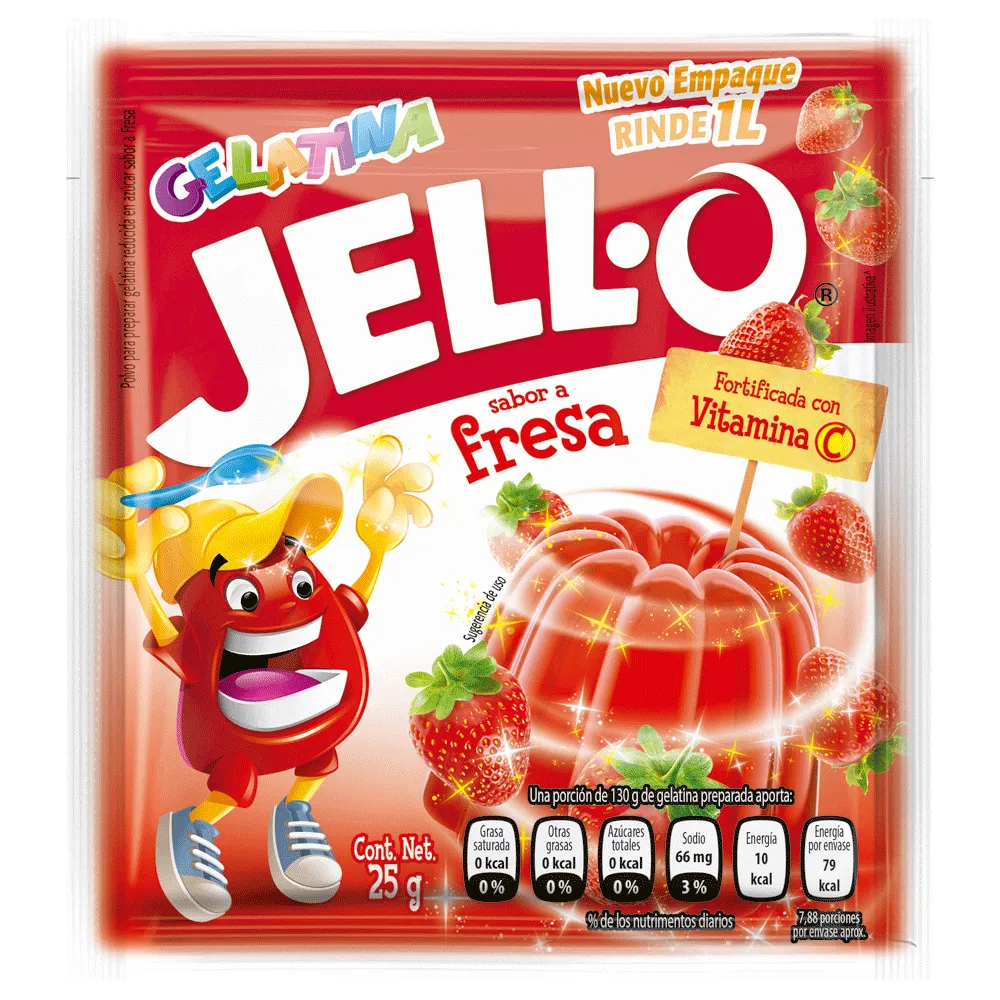 Gelatina De Fresa Jell-O 25 Gr