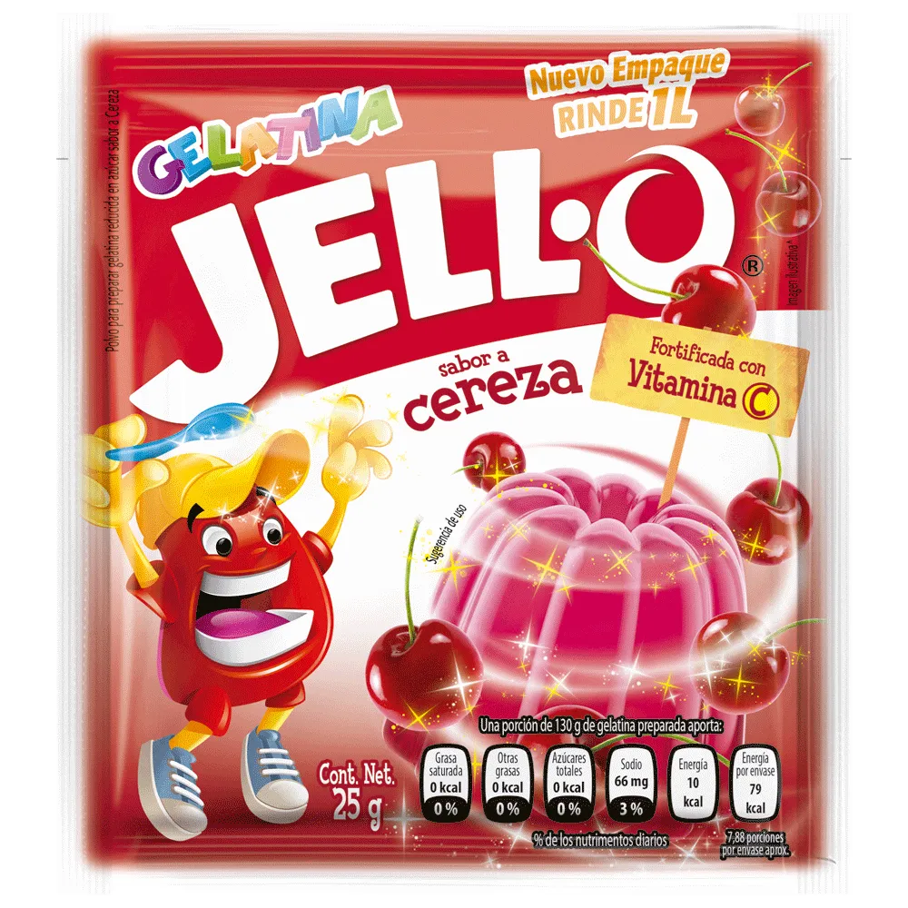 Gelatina De Cereza Jell-O 25 Gr