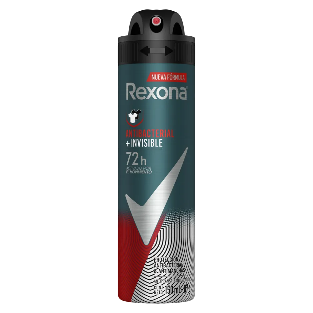 Antitranspirante Aerosol Antibacterial Invisi Rexona Men 150 Ml