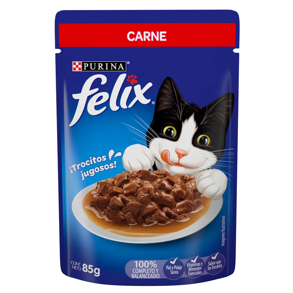 Alimento Humedo Para Gato Carne Salsa Felix 85 g
