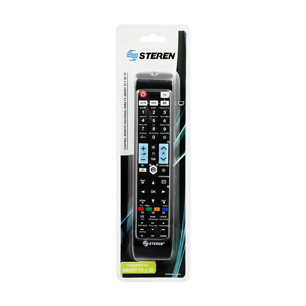 Control Para Tv Inteligentes Y 3D Steren 1 Pz