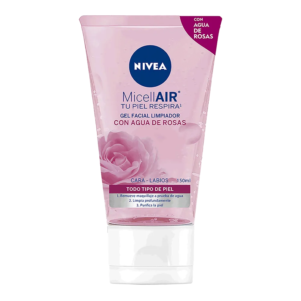 Gel Facial Limpiador Agua De Rosas Nivea 150 Ml