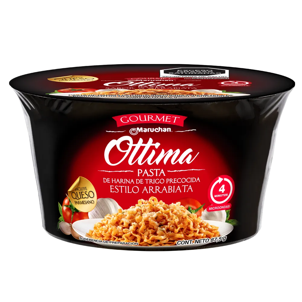 Pasta Precocida Arrabiata Gourmet Bowl Ottima 87.5 g