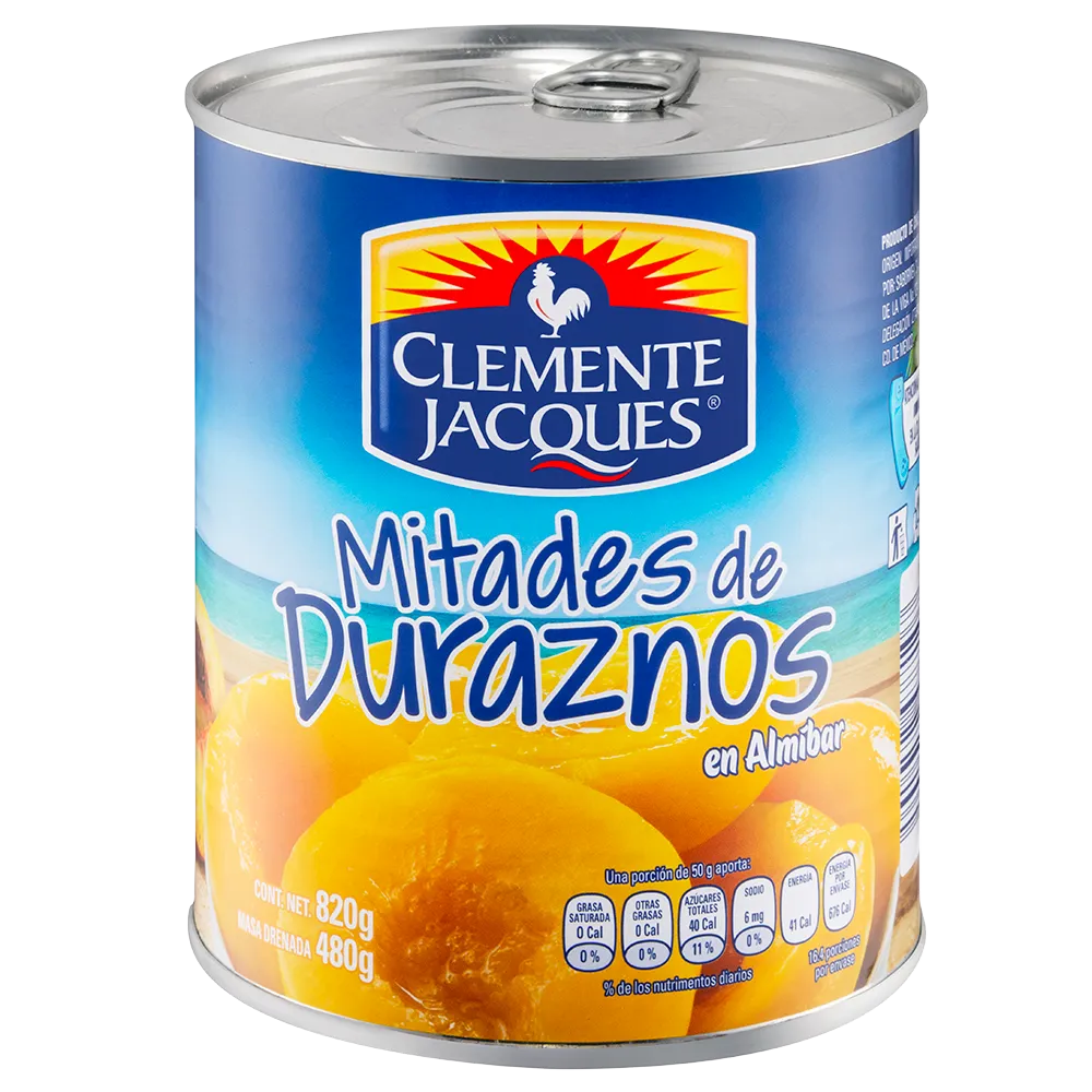 Durazno En Almibar Mitades Clemente Jaques 820 Gr