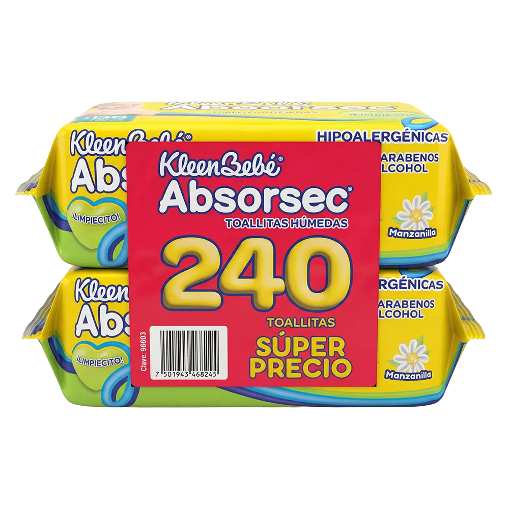 2Pack Toallitas Humedas Absorsec 120 Pza