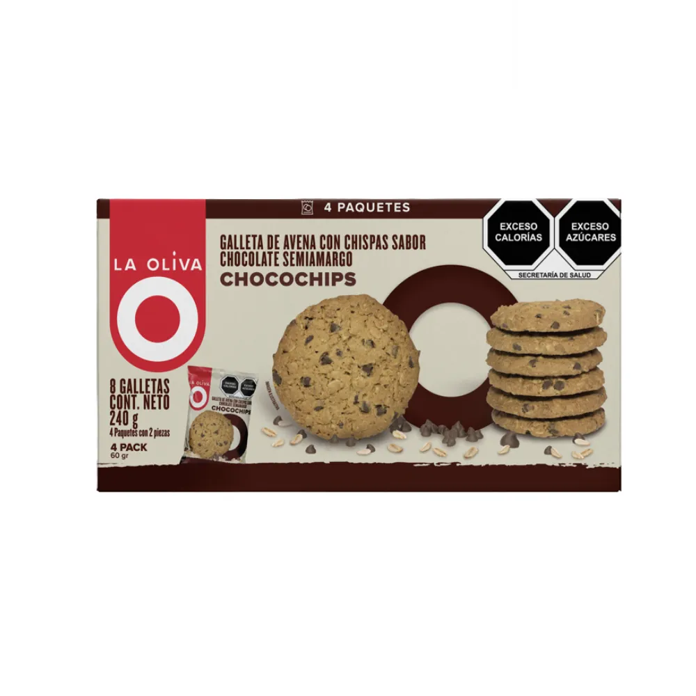 GALLETA DE AVENA CHOCOCHIPS LA OLIVA 240 GRAMOS