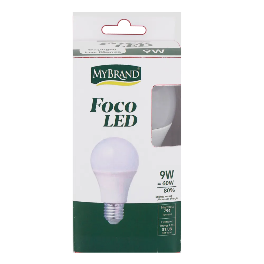 Foco Led Bombilla De 9W Luz Fria Mybrand 1 Pz