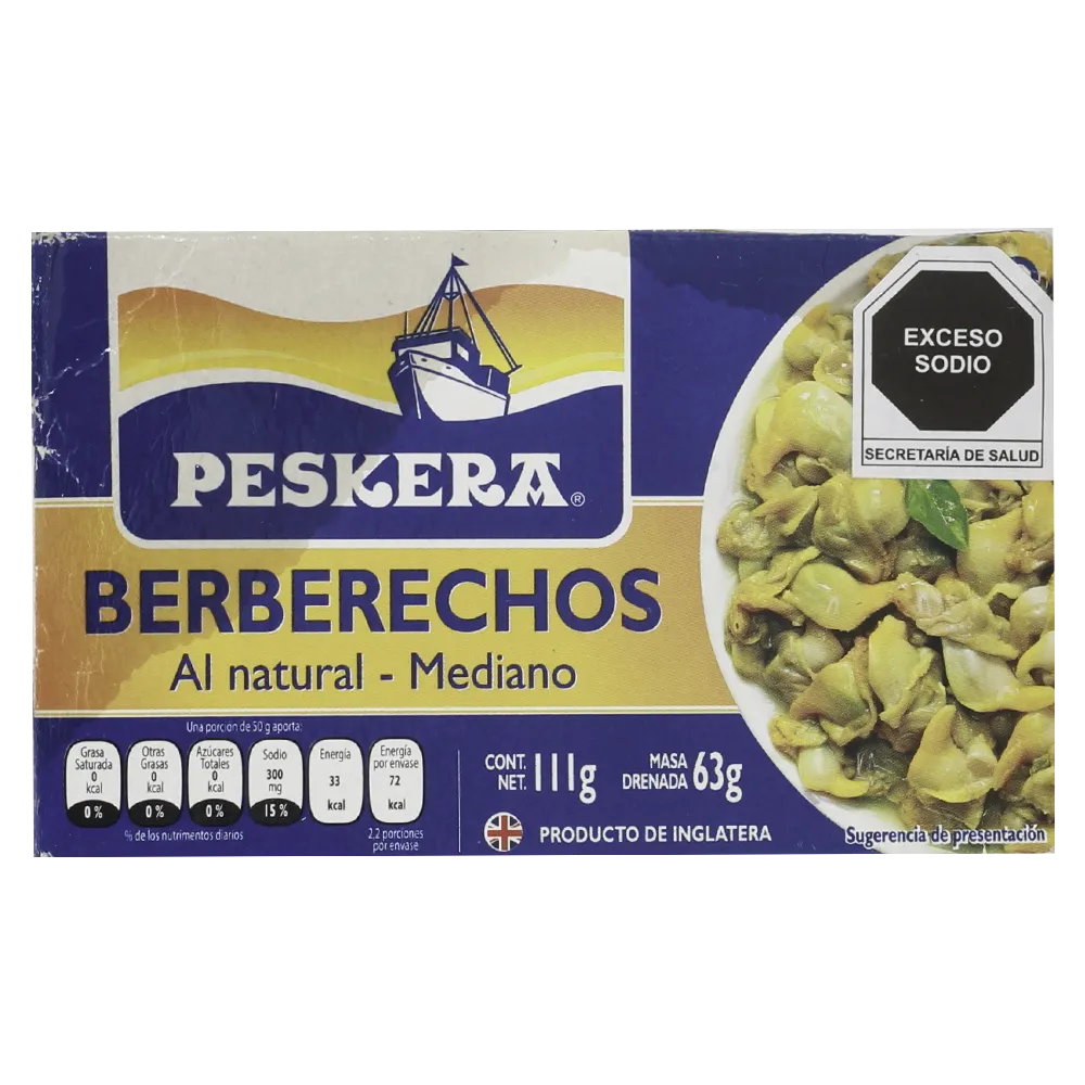 Berberechos Al Natural Medianos Peskera 111 g