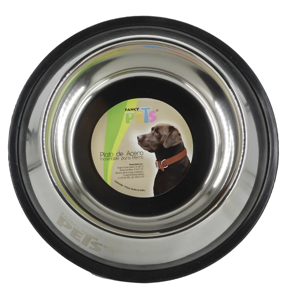 Plato De Acero Para Mascota 96 Oz Fancy Pets 1 Pza