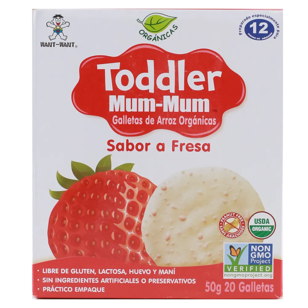 Galletas De Arroz Fresa Toddler Mum Mum 20 Pza