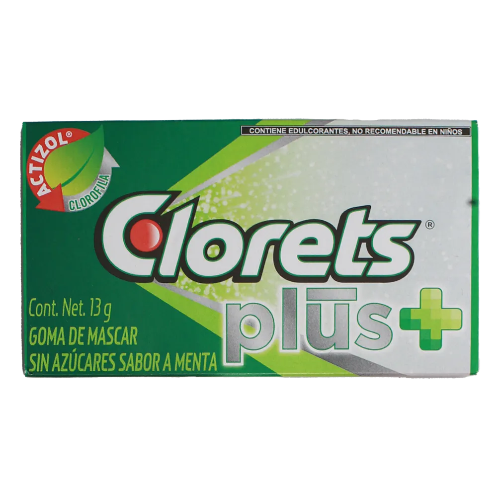Goma De Mascar Sin Azucar Menta Clorets 13 g