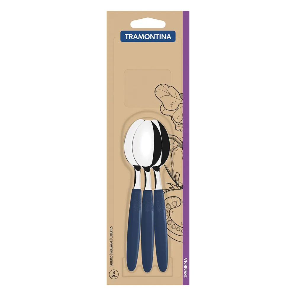 Juego Cucharas Te 3Pzas Ipanema Azul Tramontina 1 Pz