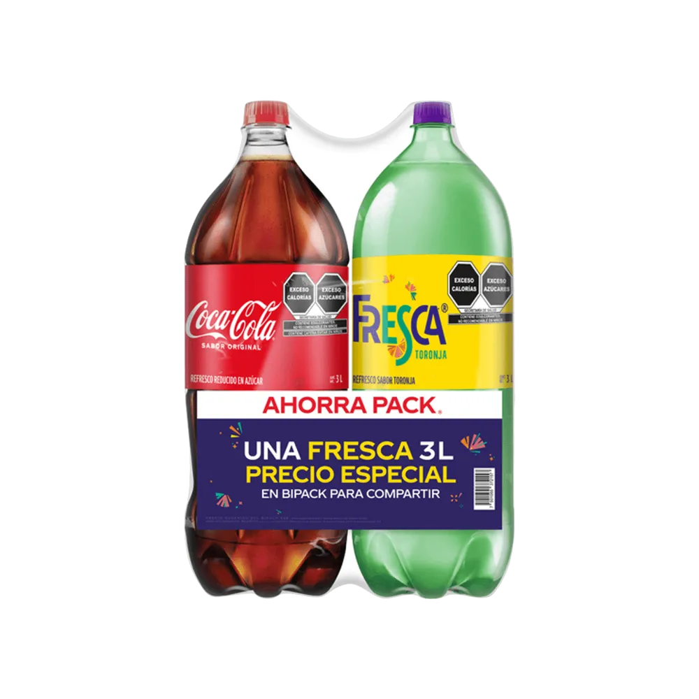 Refresco Bi-Pack Coca Cola + Fresca 3 Lt