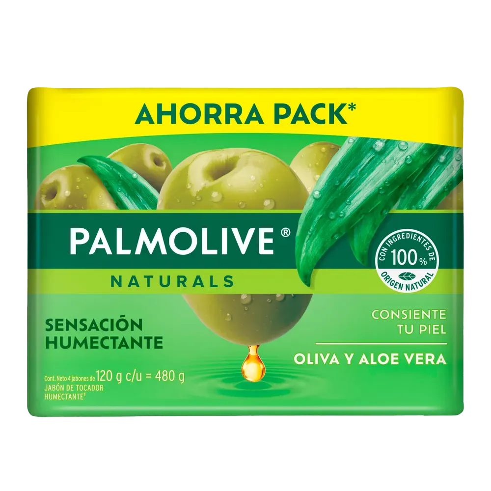 Jabon Barra 4 Pack Aloe Y Oliva Palmolive 120 g