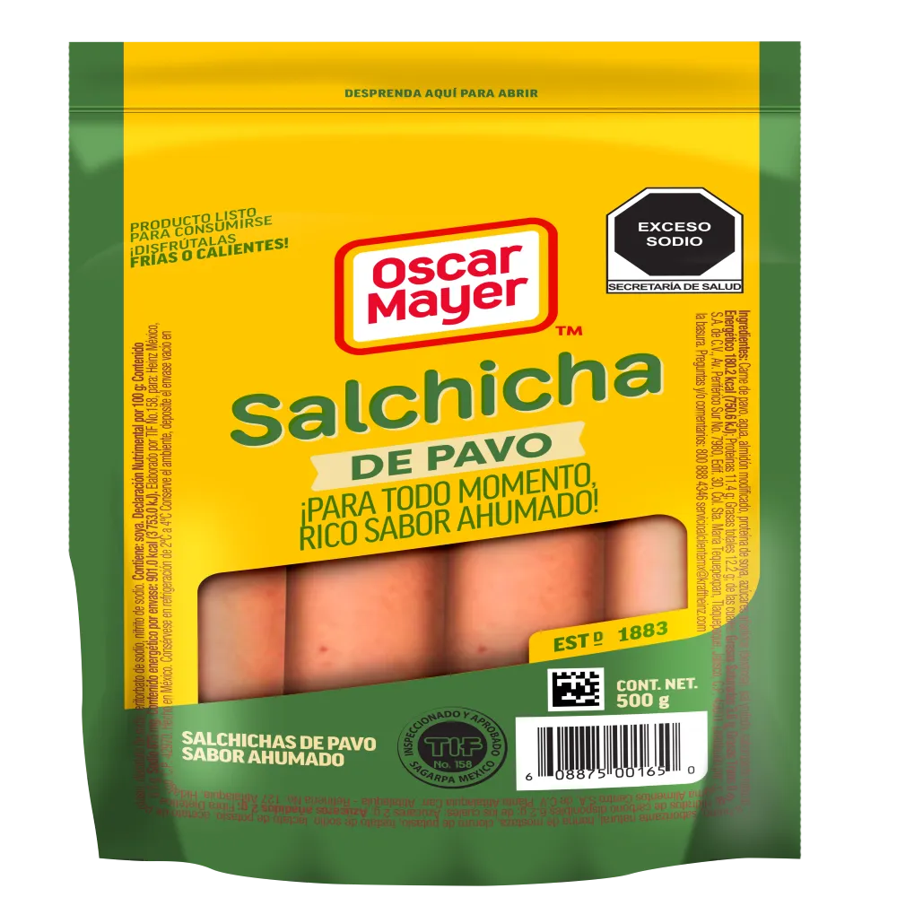 Salchicha De Pavo Oscar Mayer 500 Gr