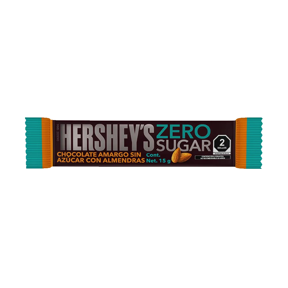 Barra Zero Azucar Con Almendras Hershey 15 Gr