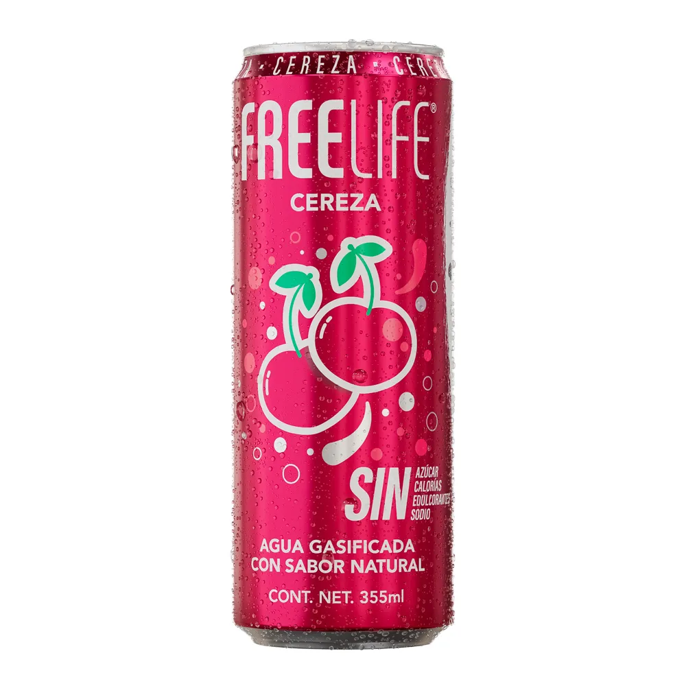 Agua Gasificada Cereza Freelife 355 Ml