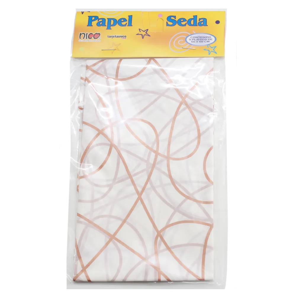 Papel Seda 2 Pliegos Solido Colores Y Decorado Nico 1 Pza