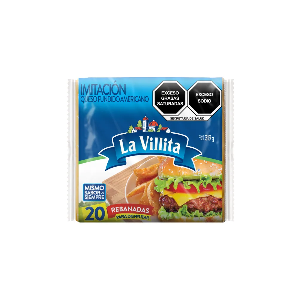 Queso Fundido Americano Rebanado La Villita 320 g