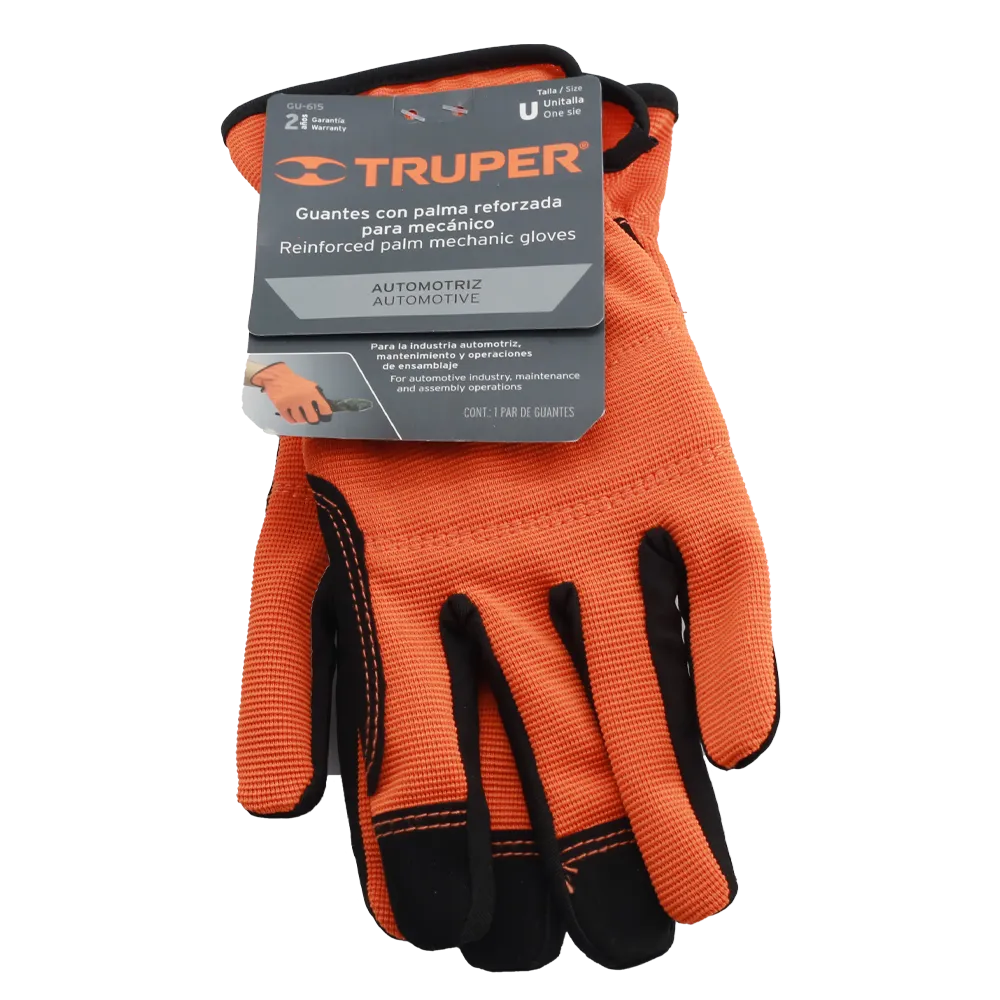 Guantes Para Mecanico Palma Reforzada Truper 1 Pza