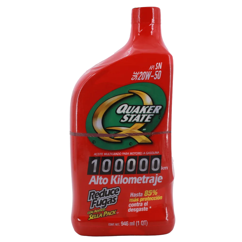 Aceite Qs Alto Kilometraje Sae 20W50 Lt Quaker State 946 Ml