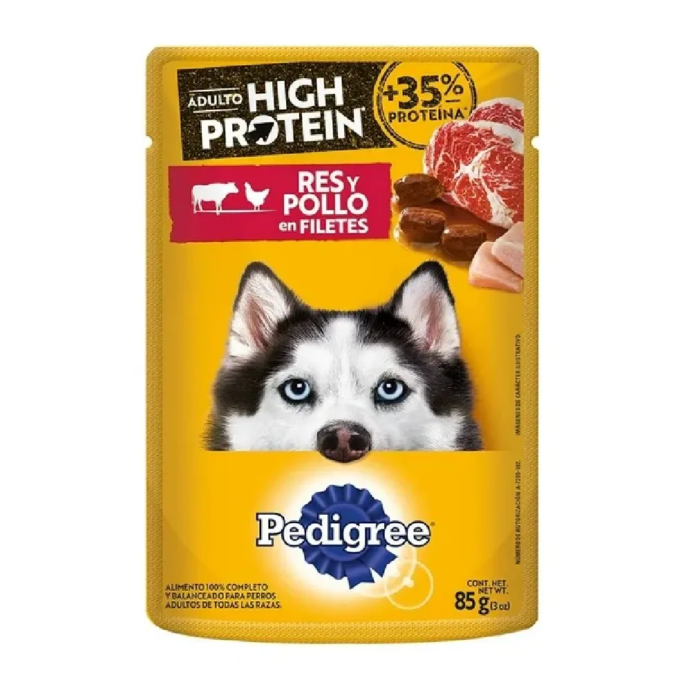 Alimento Humedo Para Perro Res Y Pollo Pedigree 85 g