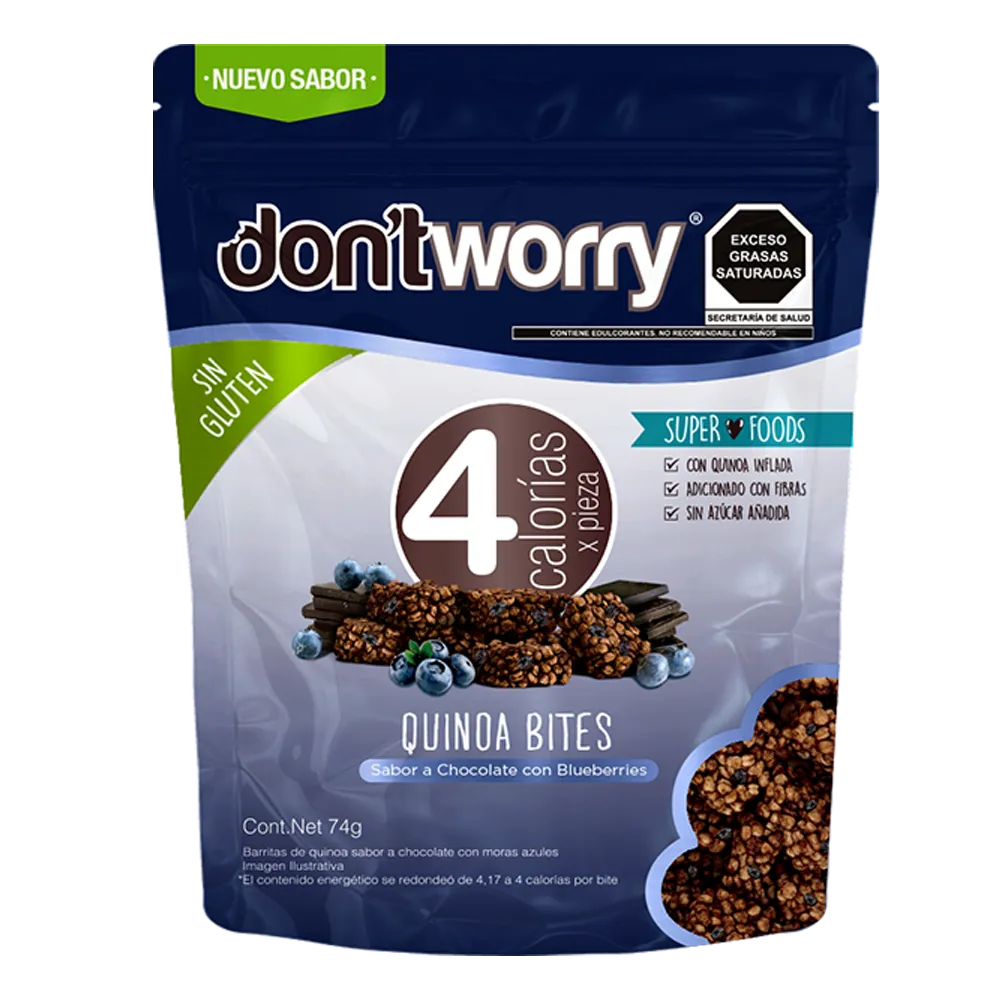 Barritas De Quinoa Sabor Chocolate Con Moras Dont Worry 74 g