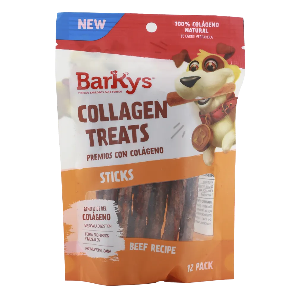 COLLAGEN TREATS CARNE BARKYS 12 PIEZA