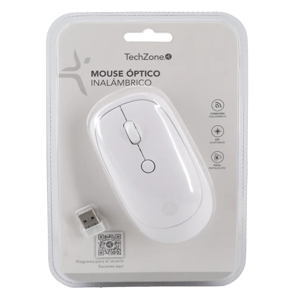 MOUSE INALAMBRICO SLIM DE TECHZONE CON CLICK SILEN TECHZONE 1 PIEZA