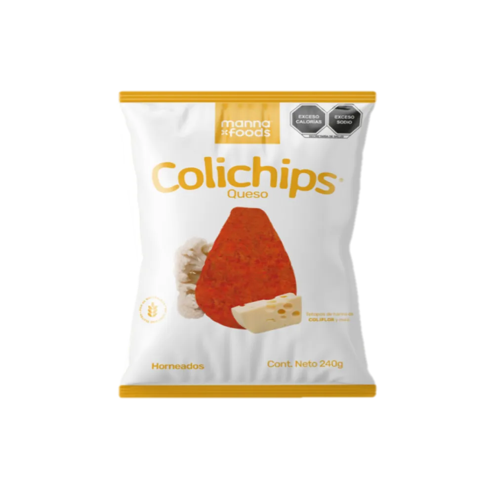 CHIPS DE COLIFLOR SABOR QUESO MANNA FOODS 240 GRAMOS